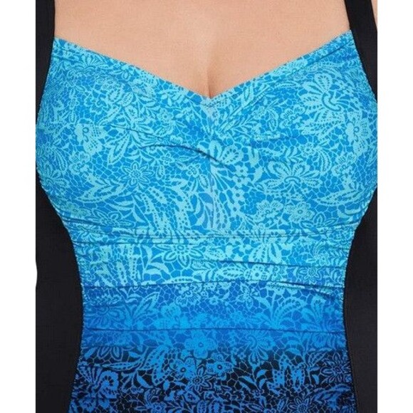 NWT Miradonna by Miraclesuit Slimming Swimsuit Blue (Ocean Ombre) Size 10 - Picture 4 of 4